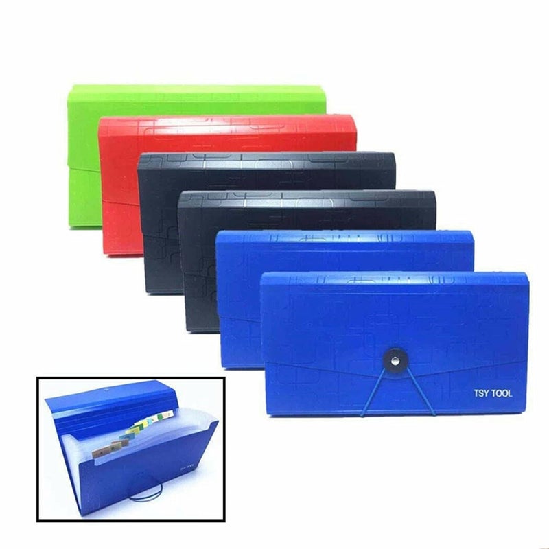 TSY TOOL Pack of 4 Expandable File Folder,10"x5.5" Portable Accordion Document Pocket, Office Desk Organizer-13 Pockets,for Receipts, Coupons and Tickets, Check Size Water Resistant-Assorted Color - Image 1